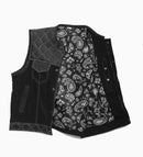 "Black leather vest/ Casual black leather vest" Leathers Crafted