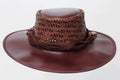 Brown Leather Hat with Diamond style Leathers Crafted