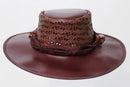 Brown Leather Hat with Diamond style Leathers Crafted