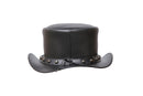 Black Leather Hat with Diamond style Leathers Crafted