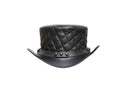 Black Leather Hat with Diamond style Leathers Crafted