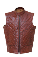 Brown Riding vest/ Outdoor stylish leather vest Leathers Crafted