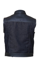 Denim style leather vest Leathers Crafted