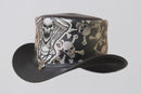 Silver Skull Style Top Leather Hat Leathers Crafted