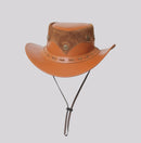 Leather and Suede Cowboy Hat with Chin Strap Leathers Crafted