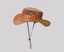 Leather and Suede Cowboy Hat with Chin Strap Leathers Crafted
