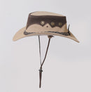 Leather and Suede Cowboy Hat with Chin Strap Leathers Crafted