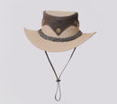 Leather and Suede Cowboy Hat with Chin Strap Leathers Crafted