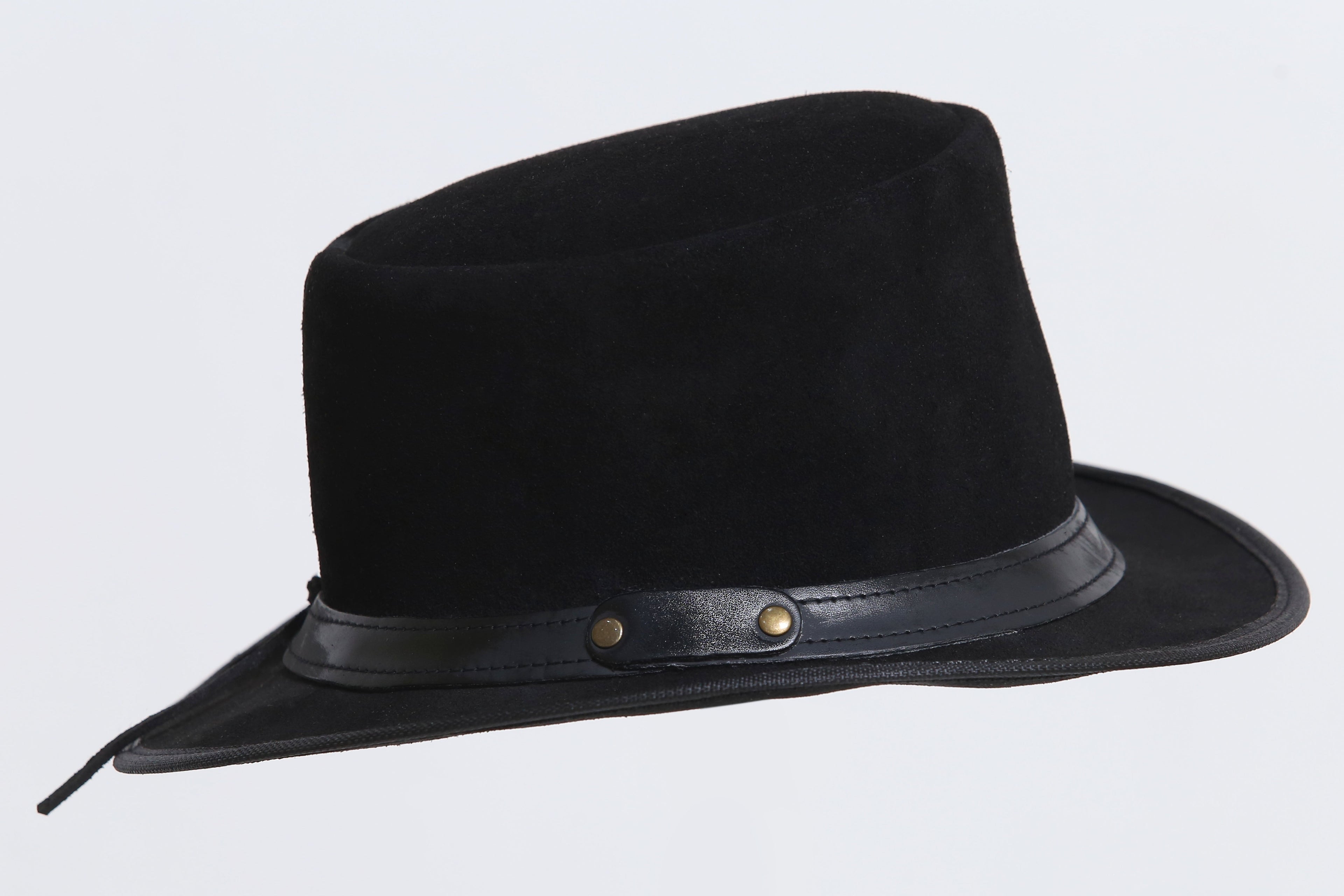 Black Natural Cowboy Hat Leathers Crafted