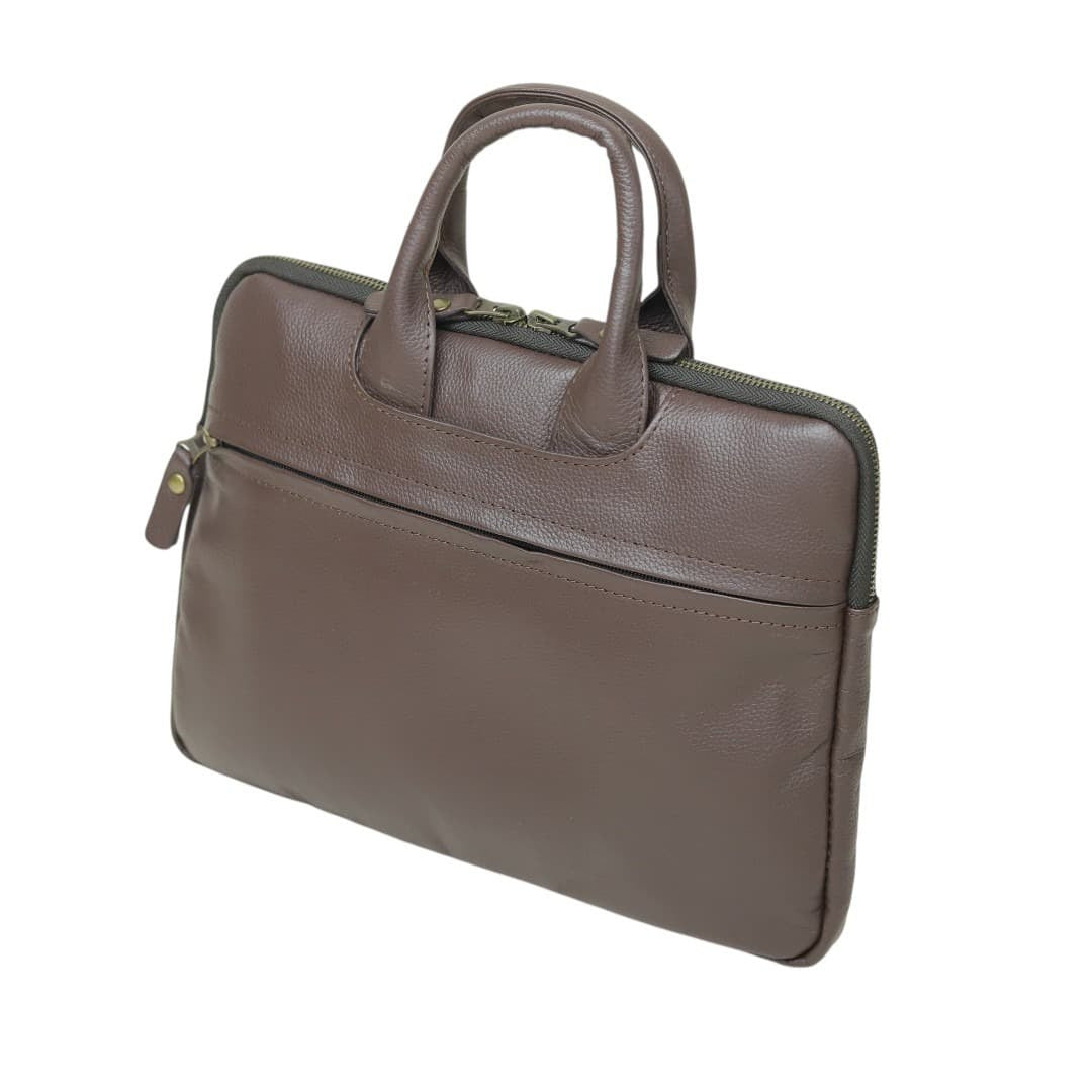 Brown leather briefcase for men by Leathers Crafted