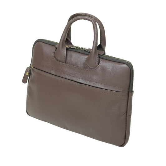 Brown leather briefcase for men by Leathers Crafted