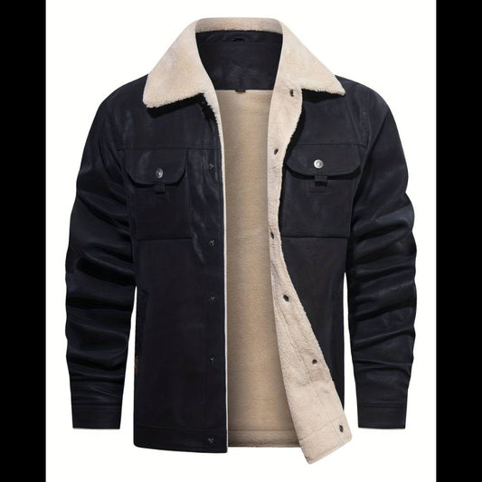 Men's Leather Sherpa-Lined Jacket / Fashion Jacket Leathers Crafted