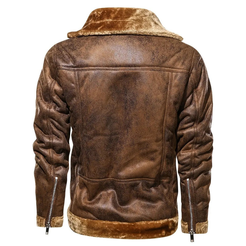 Men's Leather Real Furr jacket soothy and warm Leathers Crafted