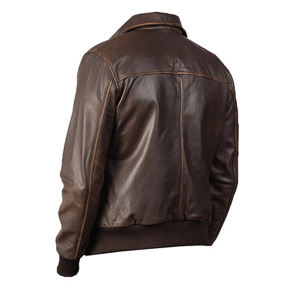  Vintage Brown Bomber Leather Jacket Leathers Crafted