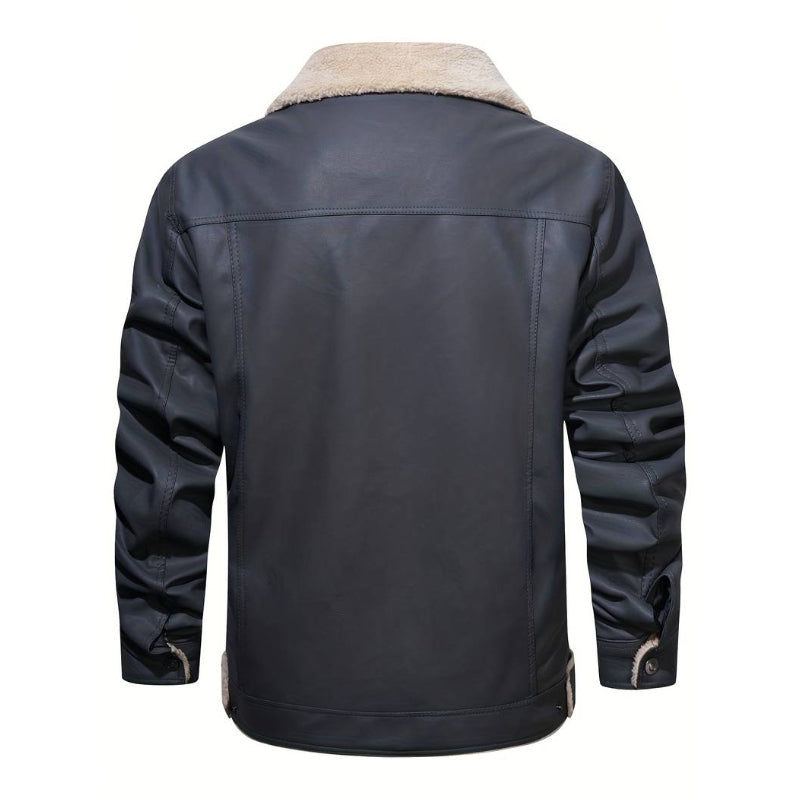 "Men's Leather Real Fur jacket Leathers Crafted