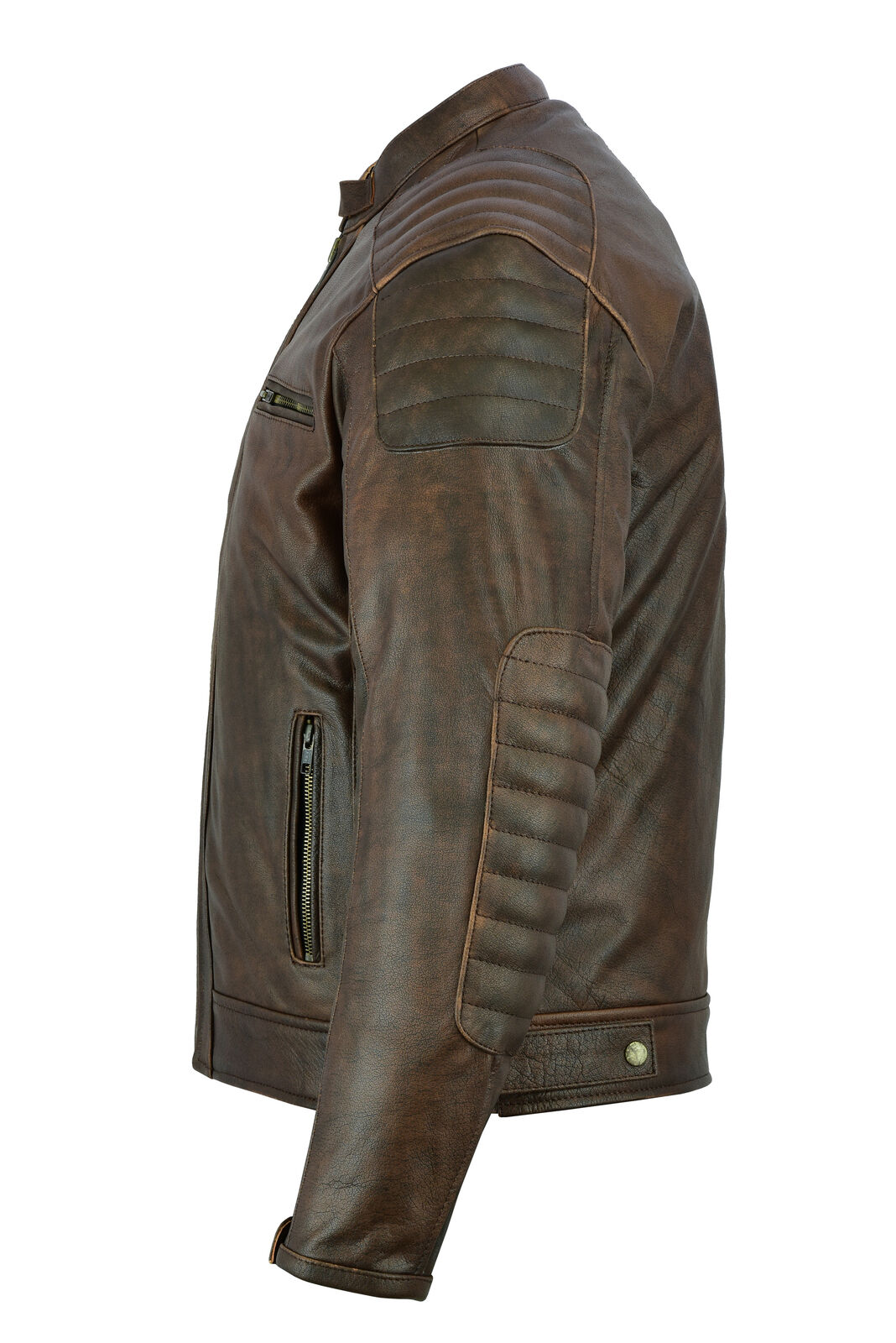 Touring Brown Leather Motorcycle Jacket Leathers Crafted