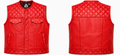 Handmade Red Leather Biker Vest