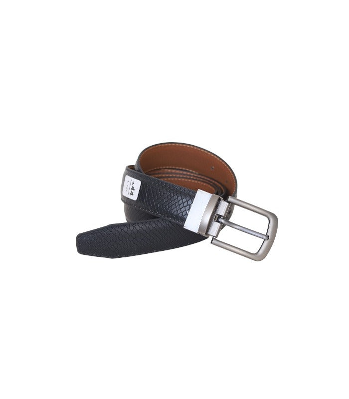 Reversible black and brown leather belt for men with metal buckle – Leathers Crafted