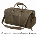 Rugged Vintage Leather Duffel Bag | Shoe Pocket