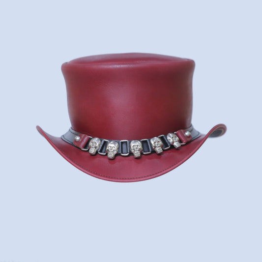 Skull Style Leather Hat Leathers Crafted