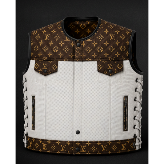 Handmade Motorcycle Rider Waistcoat with Side Laces