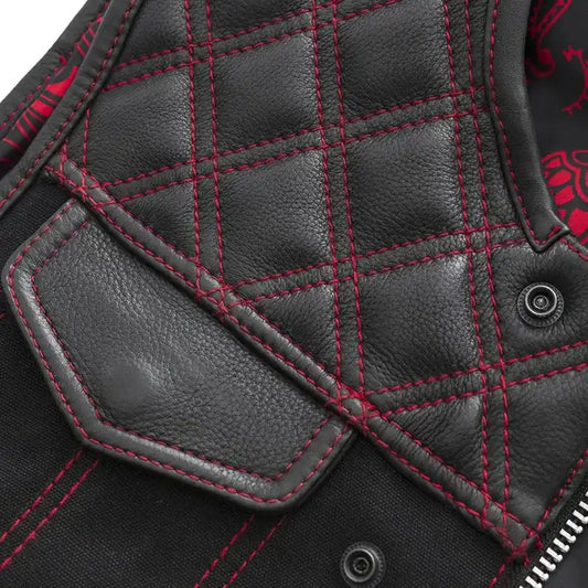"Rugged leather vest / Leather vest with pockets" Leathers Crafted