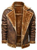 Men's Leather Real Furr jacket soothy and warm Leathers Crafted
