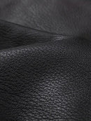 Men's Black Leather Aviator Jacket with collar Leathers Crafted