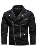 Modern Black Leather Biker Jacket Leathers Crafted