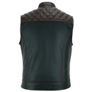 Red Diamond Quilted Leather Vest – Style Meets Craftsmanship Leathers Crafted