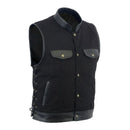 Leather House Men's SOA Trim Denim Vest with Side Laces Leathers Crafted