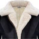 RAF Aviator Flying Pilot Hooded Black Leather Jacket for Women Leathers Crafted