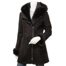 Women’s Black Sheepskin Shearling Parka Leathers Crafted