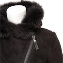 Women’s Black Sheepskin Shearling Parka Leathers Crafted