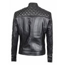Women’s Black Dimond Quilted Motorcycle Leather Jacket Leathers Crafted