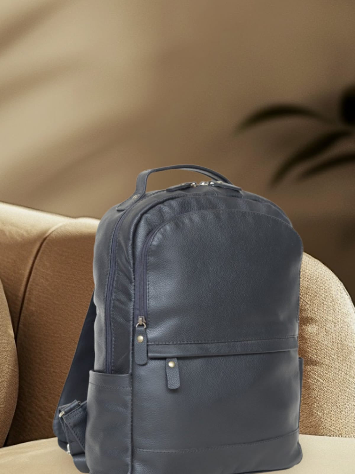 Premium Black Genuine Leather Laptop Backpack for Men & Women | Business, Travel & Everyday Backpack
