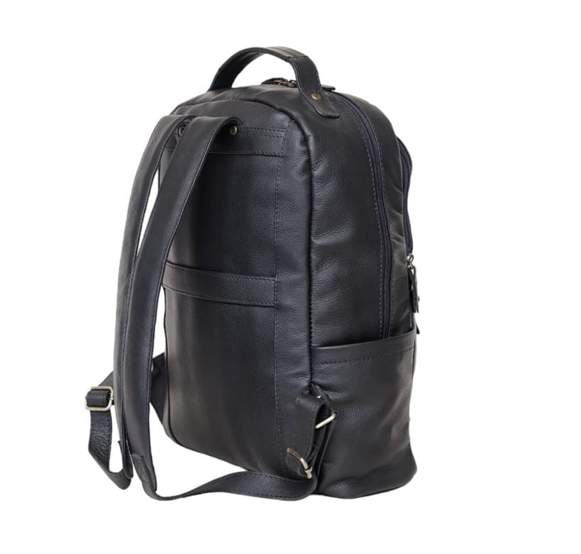 Premium Black Genuine Leather Laptop Backpack for Men & Women | Business, Travel & Everyday Backpack