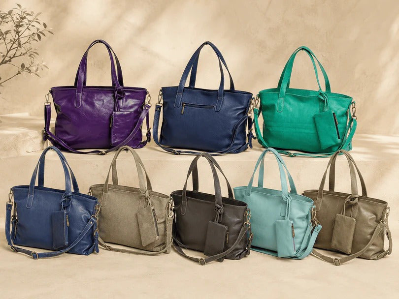 Premium Mint Green Genuine Leather Tote Bag for Women Crossbody Handbag