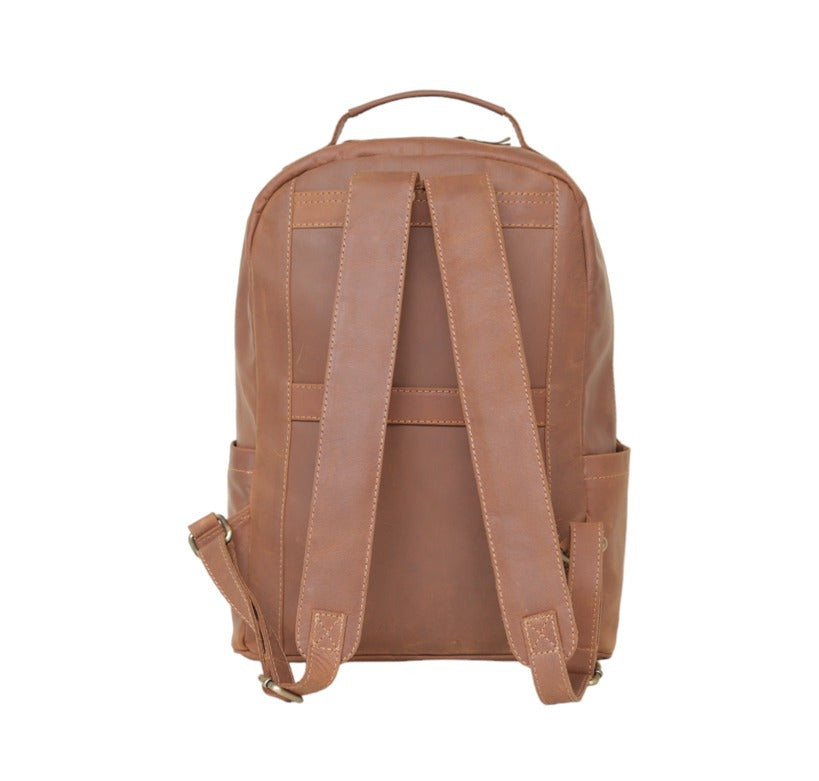 Premium Brown Genuine Leather Backpack for Men & Women | Laptop, Business & Travel Backpack