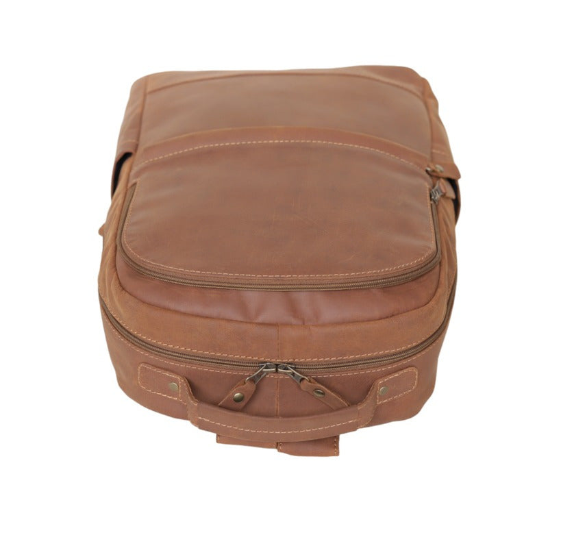 Premium Brown Genuine Leather Backpack for Men & Women | Laptop, Business & Travel Backpack