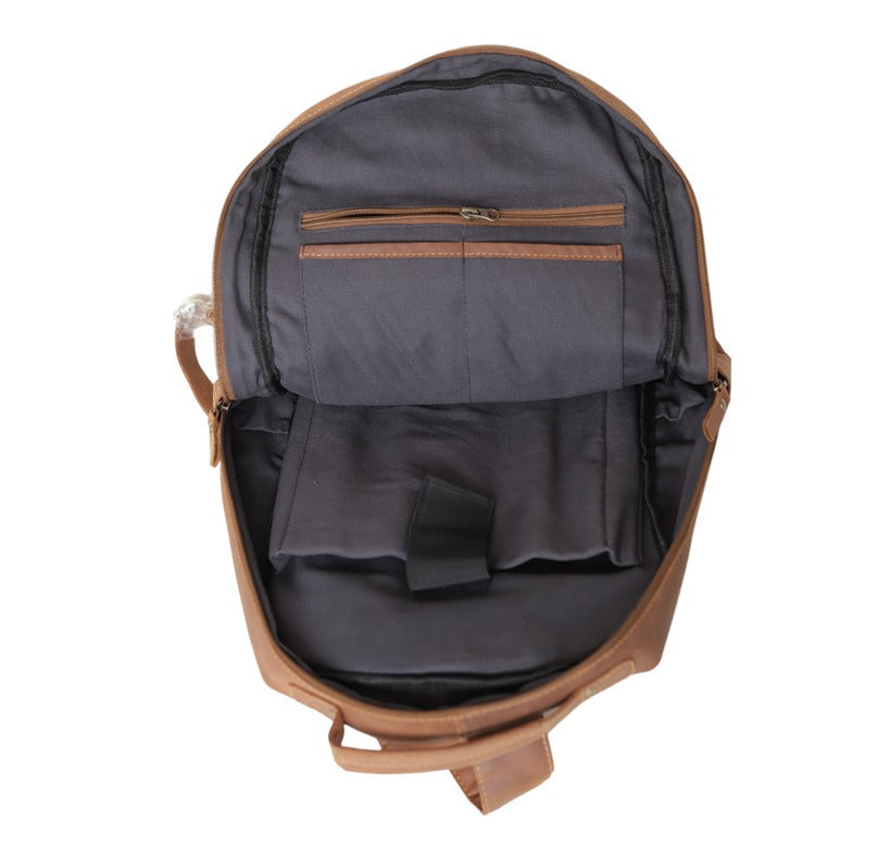 Premium Brown Genuine Leather Backpack for Men & Women | Laptop, Business & Travel Backpack