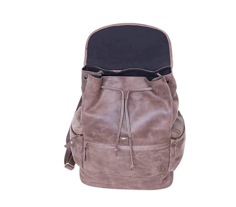 Premium Vintage Genuine Leather Backpack for Men & Women, Handmade Leather Rucksack