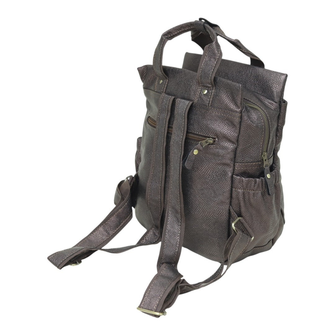 Vintage Tan Genuine Leather Backpack for Travel, Hiking & College Rucksack
