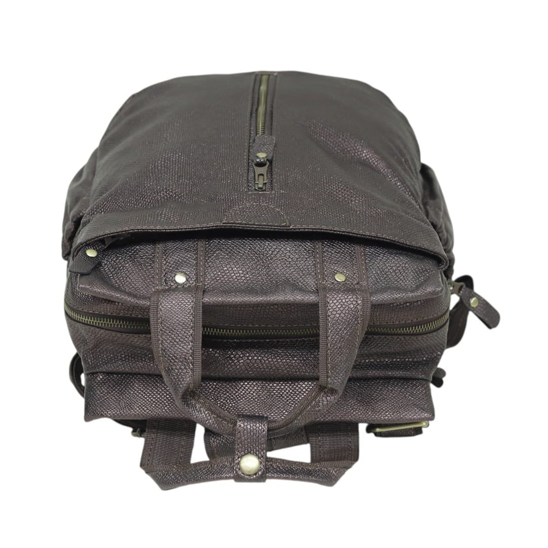 Vintage Tan Genuine Leather Backpack for Travel, Hiking & College Rucksack