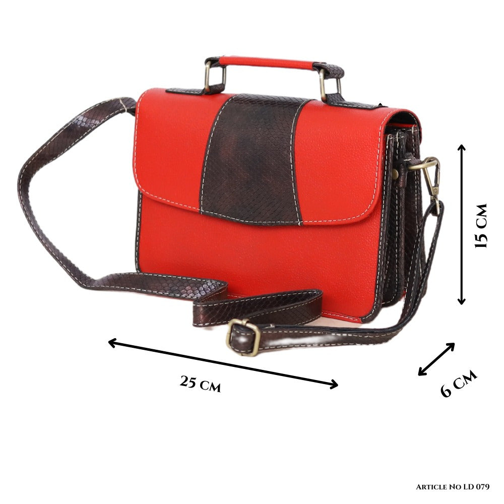 Premium Red Genuine Leather Shoulder Bag, Top Handle Satchel & Handbag