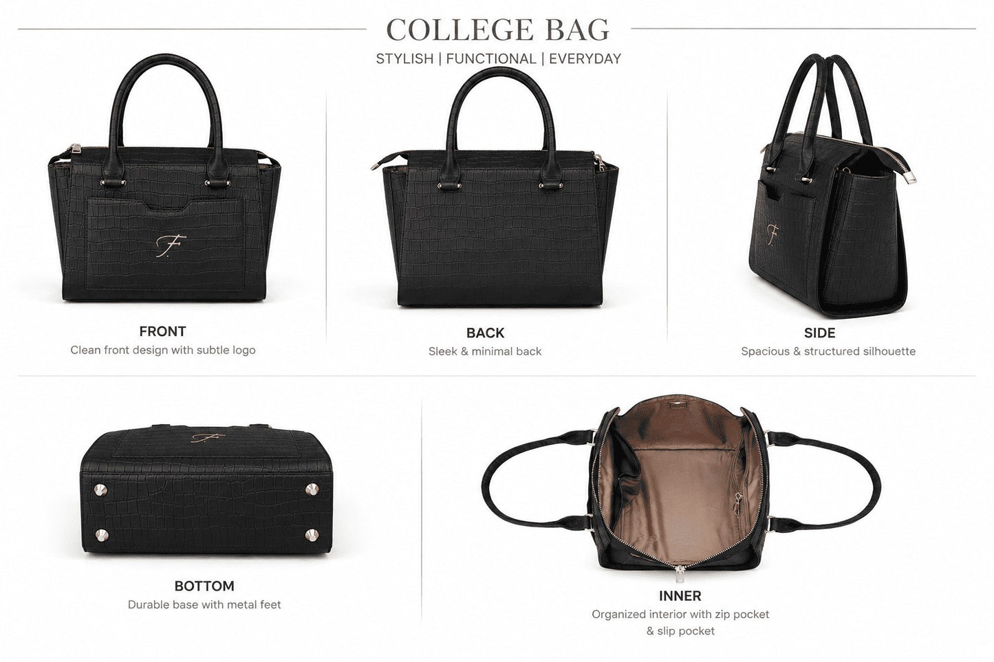 Leathers Crafted Crocodile Pattern Leather Handbag for Women Satchel Bag
