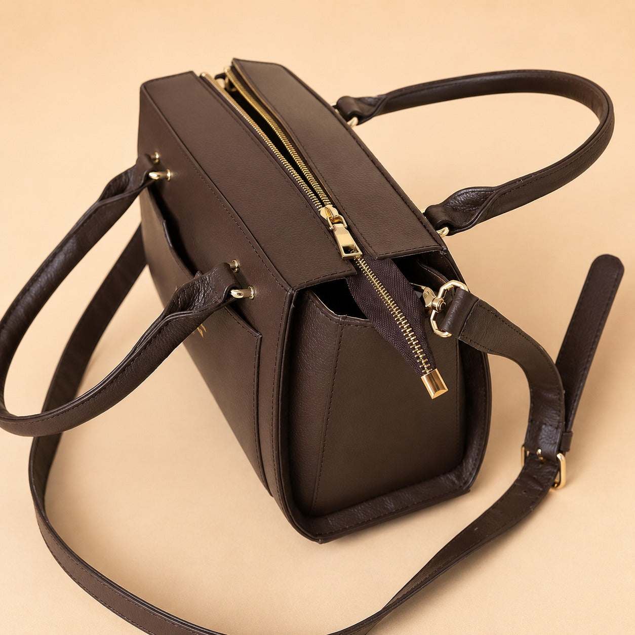 Luxury Brown Leather Women's Satchel Handbag – Genuine Leather Crossbody Tote Purse | Leathers Crafted