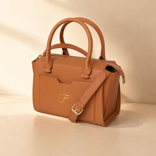 Luxury Genuine Leather Women's Top Handle Satchel Bag – Premium Crossbody Handbag | Leathers Crafted