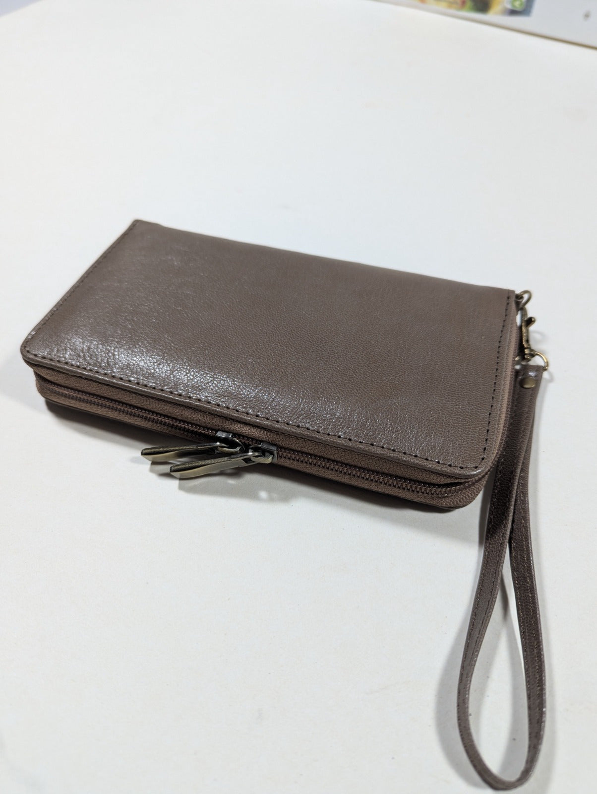 Leathers Crafted Genuine Leather Zip Around Wristlet Wallet – Premium Travel Clutch Organizer for Men & Women