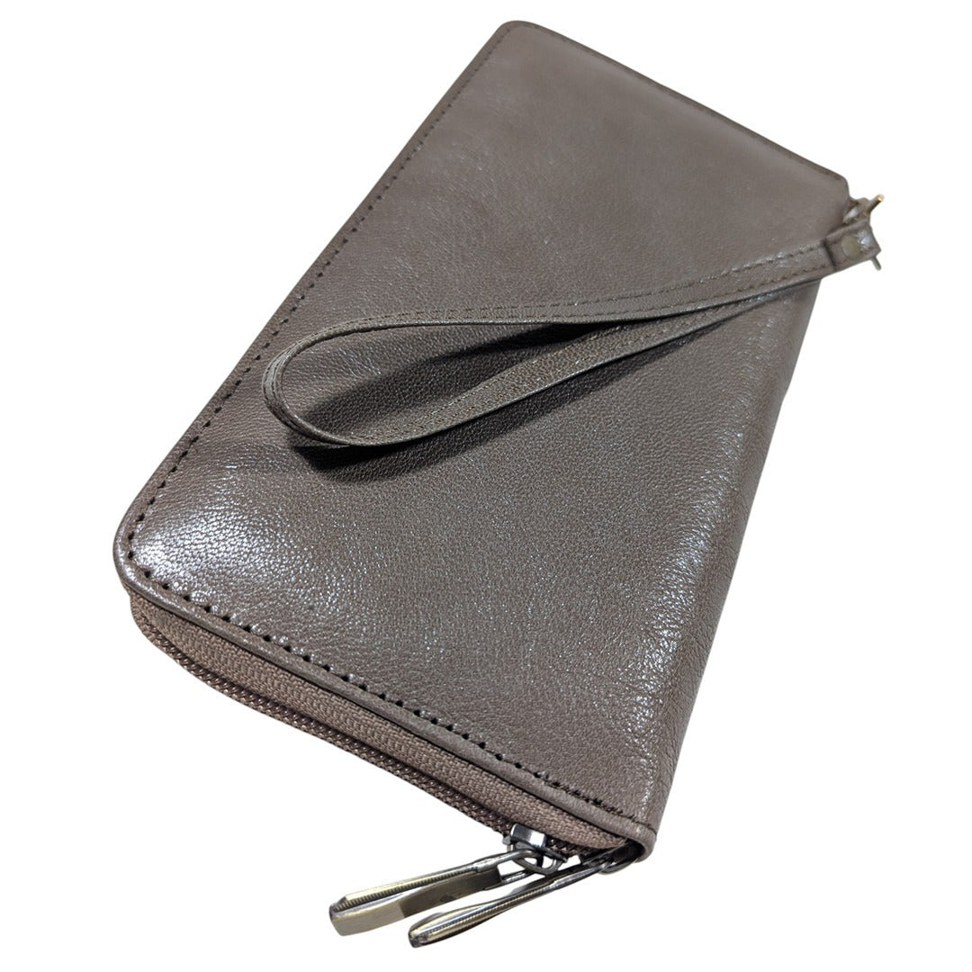 Leathers Crafted Genuine Leather Zip Around Wristlet Wallet – Premium Travel Clutch Organizer for Men & Women
